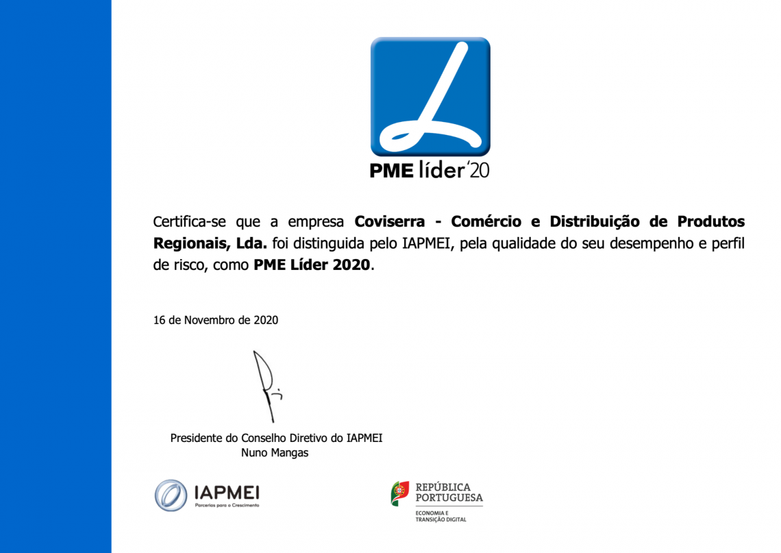 Atribuição de Estatuto - PME líder'20